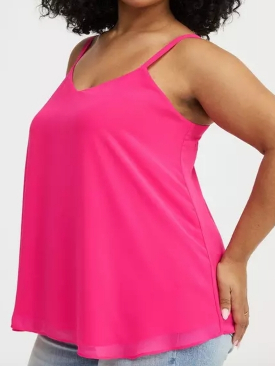 Torrid Sophie Swing Challis Cami Hot Pink - Picture 5 of 7